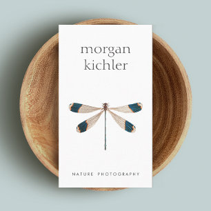 Cartão De Visita Branca de Dragonfly Natural Única