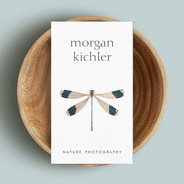 Cartão De Visita Branca de Dragonfly Natural Única (Criador carregado)