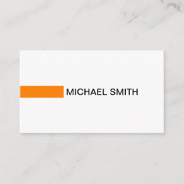 Cartão De Visita Branca de Placa Profissional Elegante Laranja Mode