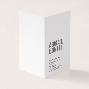 Cartão De Visita Branca moderna, de cinza minimalista profissional