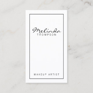 Cartão De Visita Branca Moderna e Simples Profissional