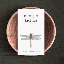 Cartão De Visita Branca profissional de Dragonfly simples