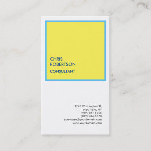 Cartão De Visita Branco Azul Amarelo Exclusivo