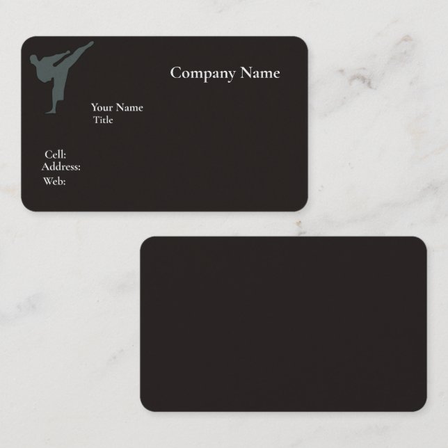 Cartão de visita branco básico com azul (Frente/Verso)