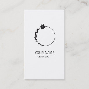 CARTÃO DE VISITA BRANCO BONITO DA LETRA O DO MONOGRAMA DA FLOR