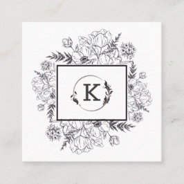 Cartão de visita Branco Botânico Moderno