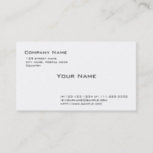 Cartão De Visita branco claro