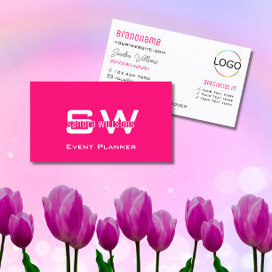 Cartão De Visita Branco claro-claro-comum moderno com monograma e l