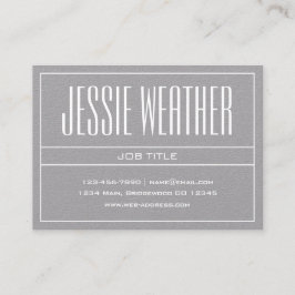 Cartão De Visita Branco clássico profissional moderno em Cinzas Pre