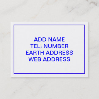 Cartão De Visita Branco com Quadro Azul