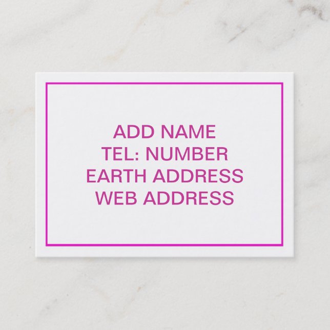 Cartão De Visita Branco com Quadro Rosa (Frente)