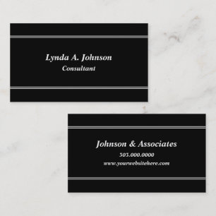 Cartão De Visita Branco da Linha Clássica em preto-e-branco