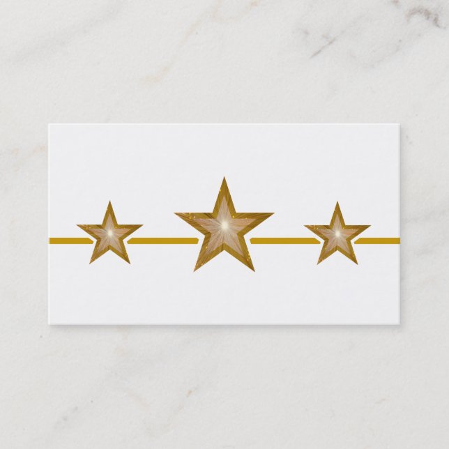 cartão de visita branco de estrelas Dourada 3 (Frente)