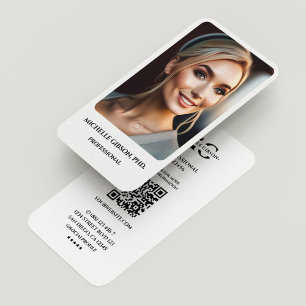 Cartão De Visita Branco de logotipo profissional simples mínimo