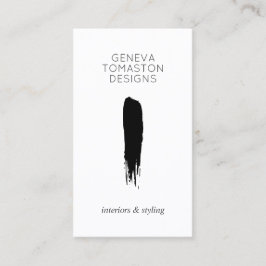 Cartão De Visita Branco do Logotipo preto Minimizado do Designer de