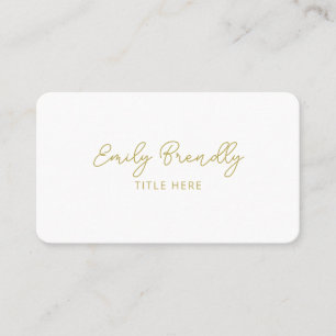 Cartão de visita branco Dourado e elegante minimal