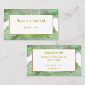 CARTÃO DE VISITA BRANCO DOURADO MARBLE DESIGN GREE