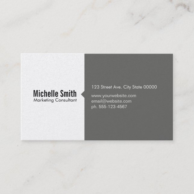 Cartão De Visita Branco e Cinzas de ouro (Frente)