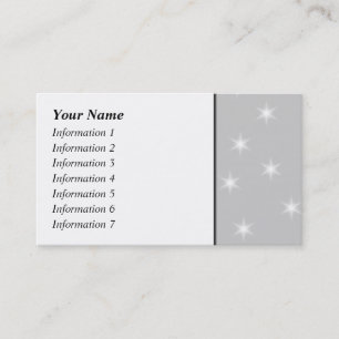 Cartão De Visita Branco e claro - teste padrão de estrela cinzento