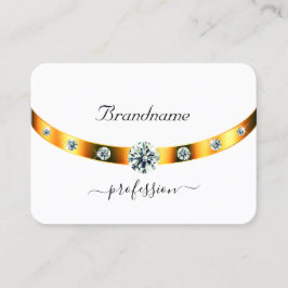 Cartão De Visita Branco e Dourado com Monograma de Ouros Profission