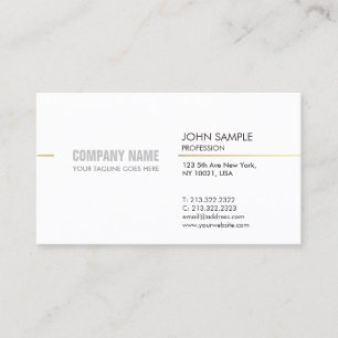 Cartão De Visita Branco elegante profissional moderno de