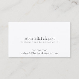 Cartão De Visita branco minimalista elegante profissional