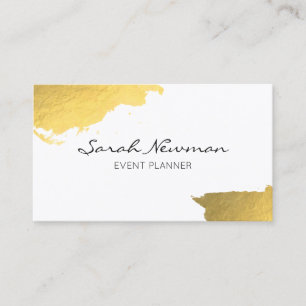 Cartão De Visita Branco minimalista moderno elegante do ouro do