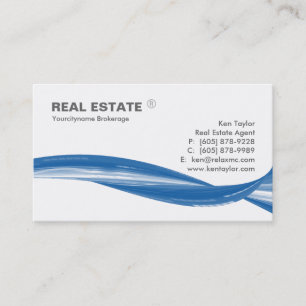 Cartão De Visita Branco moderno do Swoosh azul do logotipo dos bens