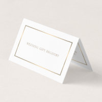 Branco moderno e Dourado com placa de registro de