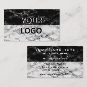 Cartão de visita branco preto Design