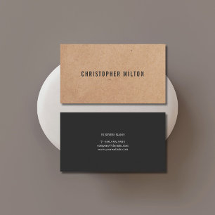 Cartão De Visita Branco preto elegante moderno papel de embalagem