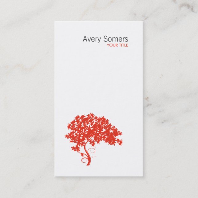 Cartão de visita branco simples do logotipo da árv (Frente)