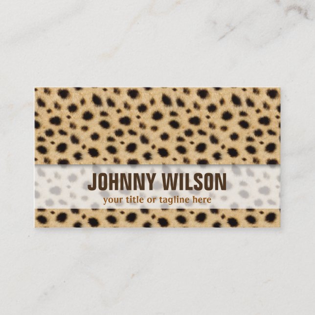 Cartão De Visita Branco translúcido do impressão à moda de Leppard (Frente)