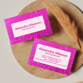 Cartão De Visita Branding Moderno com Brilho Rosa Quente