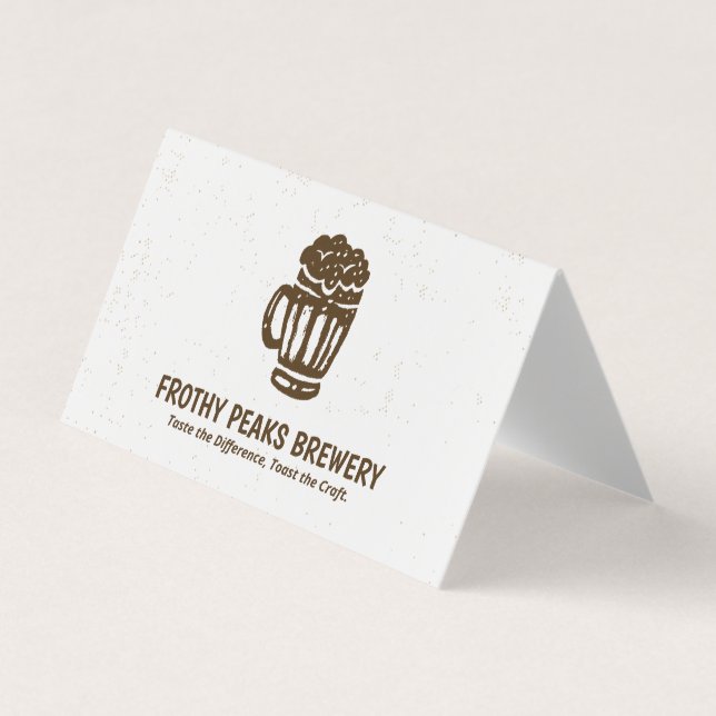 Cartão De Visita Brewery QR digitalizável dobrada (Frente)