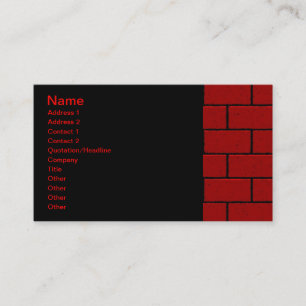 CARTÃO DE VISITA BRICK BACKGROUNDS VERMELHO FORMAS DE RETÂNGULO GR