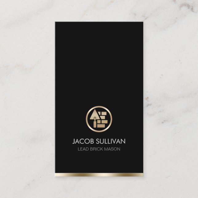 Cartão De Visita Brick Stone Mason Masonry Construction (Frente)