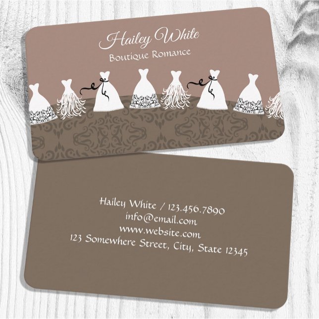 Cartão De Visita Bridal Boutique Wedding (Bridal Boutique Wedding Business Cards)