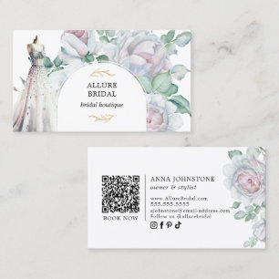 Cartão De Visita Bridal Gown Blooming Florestas QR Code
