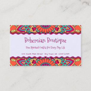 Cartão De Visita Bright Bohemian Mandala