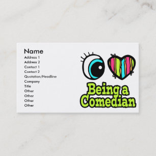 Cartão De Visita Bright Eye Heart I Love Be a Comedian