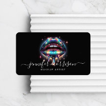 Bright Holographic Lábios Makeup Artist, Beleza