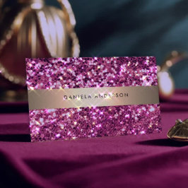 Cartão De Visita Brilhante Cor-de-Rosa Brilhante Glam