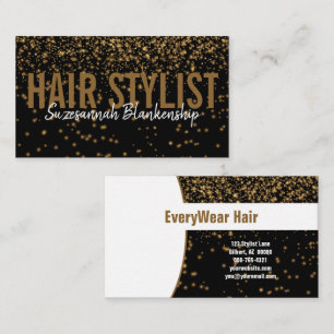 Cartão De Visita Brilhante Dourado Sobre Preto Personalizado