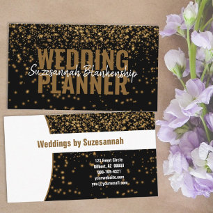 Cartão De Visita  Brilhante Dourado Sobre Preto Personalizado 