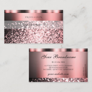 Cartão De Visita Brilhante Rosa cor-de-rosa Shimmery
