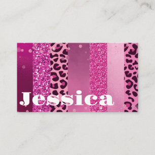 Cartão De Visita Brilhante Rosa Personalizada