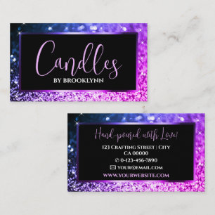 Cartão De Visita Brilhante rosa púrpura, de luxo elegante