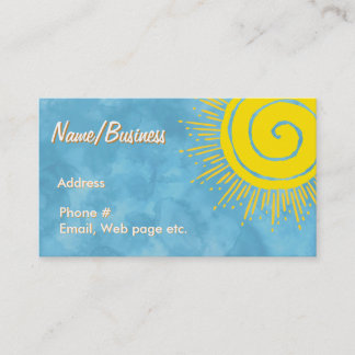 Cartão De Visita Brilho Amarelo Sol em Céu Azul Personalizado