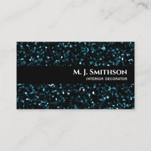 Cartão De Visita Brilho Azul Espumante